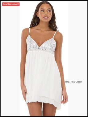 V-Neck Mini Dress with Sequins, Fitted Fit & Flare Silhouette